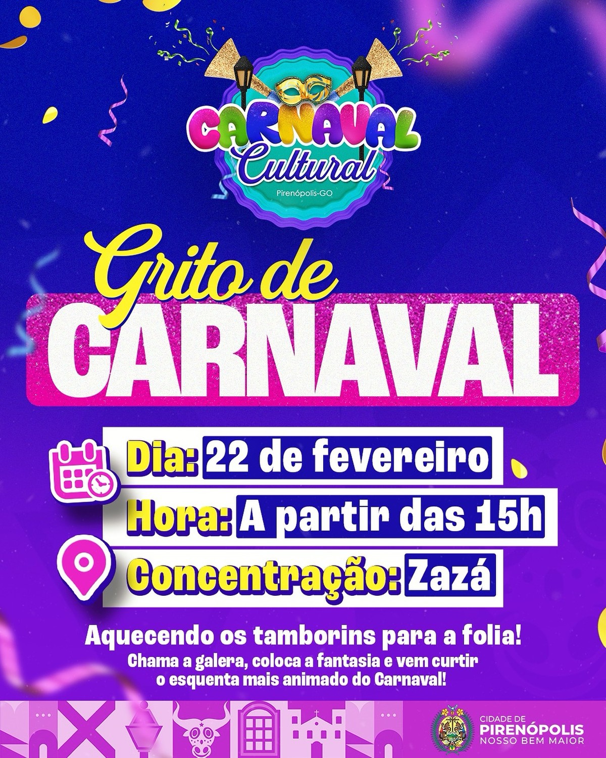 Grito de Carnaval 2025 do Carnaval Cultural de Pirenópolis